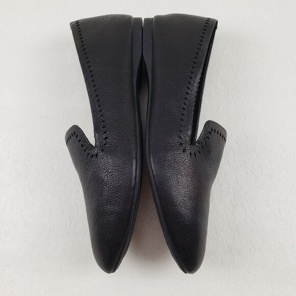 Birdies Starling Leather Loafer Flat Women 8 Black Laser Cut Slip On Casual Shoe - Picture 6 of 13